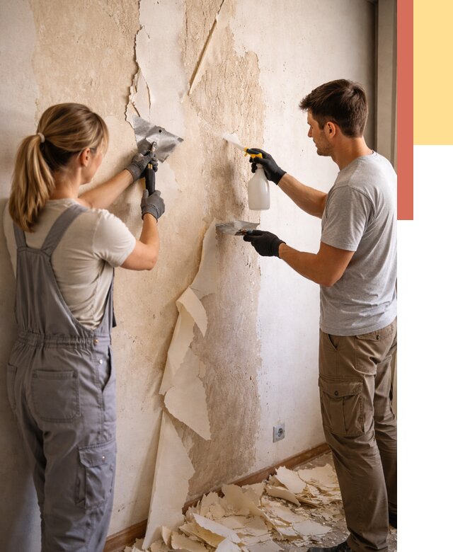 Снятие старых обоев в Саянске от 5341 руб. под ключ недорого | ОТДЕЛОЧНИК-Сск