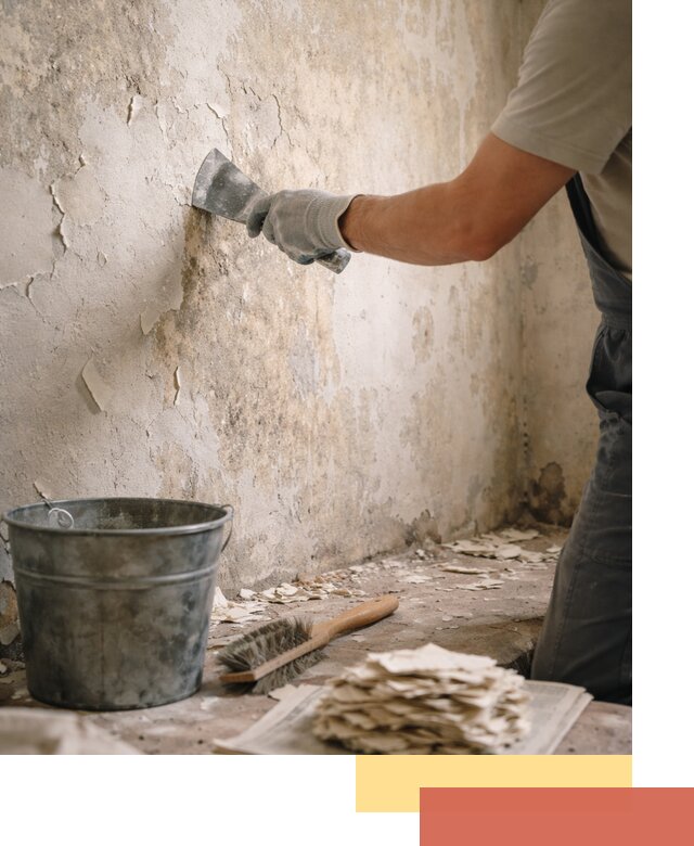 Удаление старой краски со стен в Саянске качественно и быстро