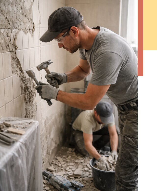 Демонтаж плитки со стен в Саянске от 865 руб. — быстро и недорого | ОТДЕЛОЧНИК-Сск