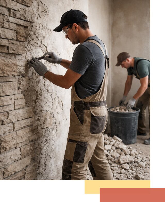 Демонтаж декоративного камня в Саянске профессионально и безопасно