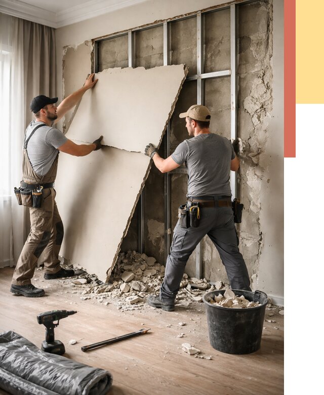 Демонтаж гипсокартона со стен в Саянске от 356 руб. — услуги демонтажа | ОТДЕЛОЧНИК-Сск