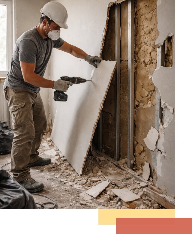 Демонтаж гипсокартона со стен в Саянске качественно и быстро