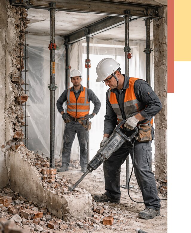 Снос несущих стен в Саянске от 10428 руб. — демонтаж несущей стены под ключ | ОТДЕЛОЧНИК-Сск