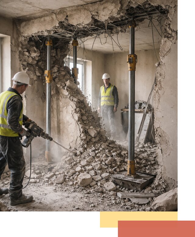 Снос несущих стен в Саянске с гарантией безопасности и качества