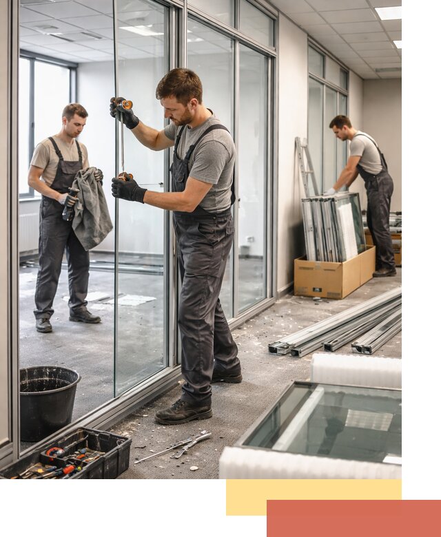 Демонтаж стеклянных перегородок в Саянске быстро и безопасно