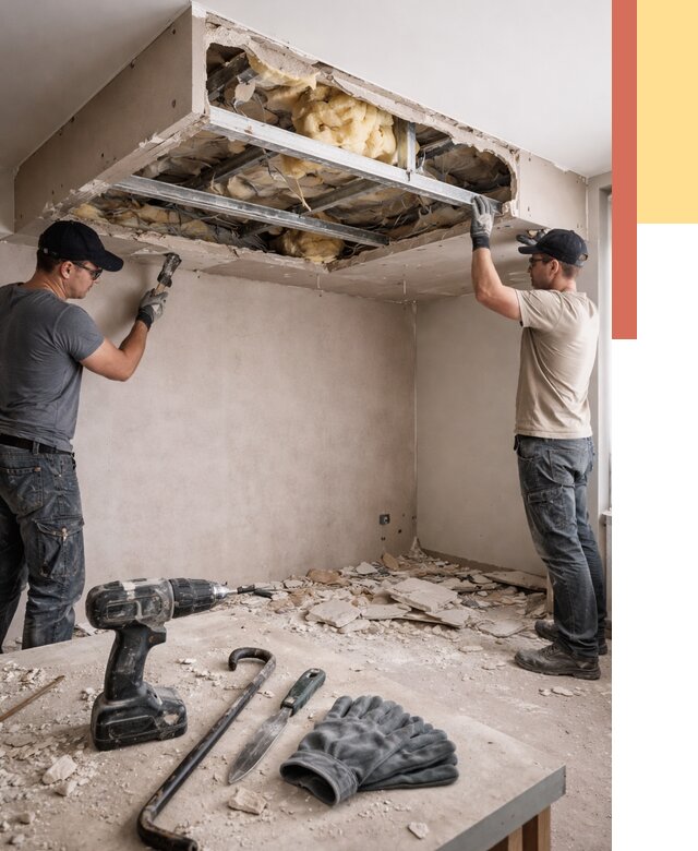 Демонтаж короба из гипсокартона в Саянске от 1546 руб. — быстро и недорого | ОТДЕЛОЧНИК-Сск