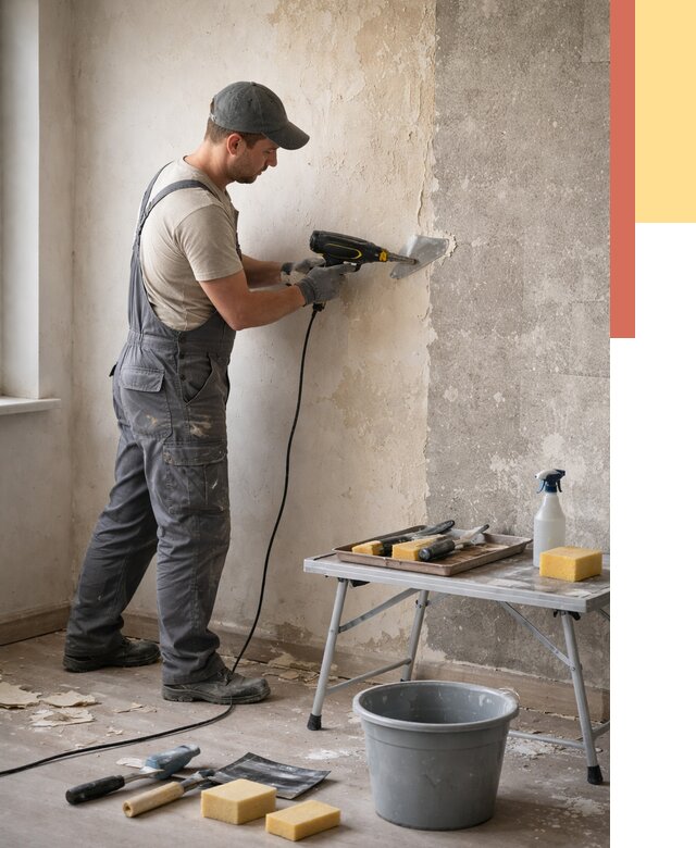 Очистка стен от клея в Саянске от 1882 руб. — снятие и удаление клея со стен | ОТДЕЛОЧНИК-Сск