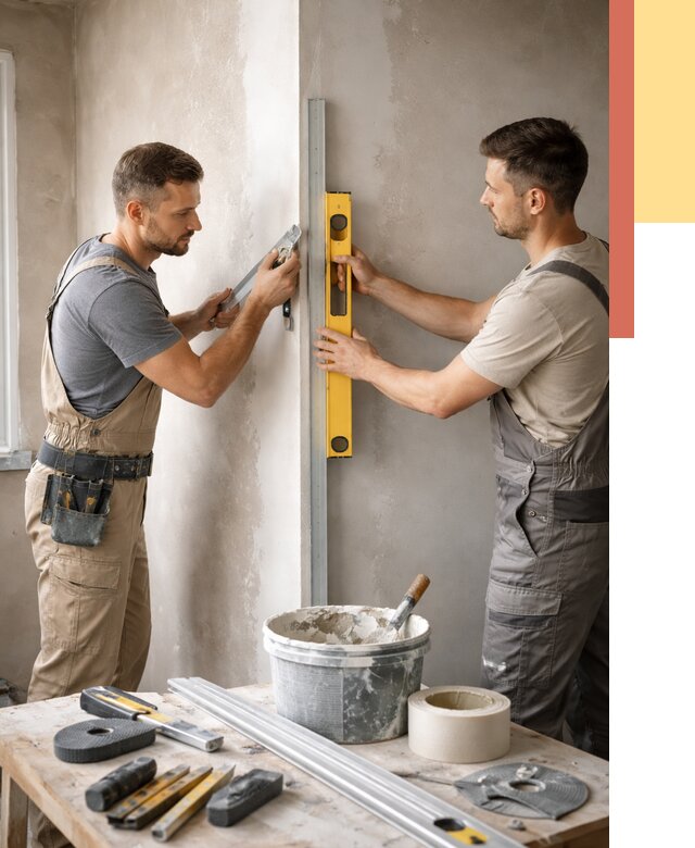 Выведение углов стен в Саянске от 1882 руб. быстро и недорого | ОТДЕЛОЧНИК-Сск