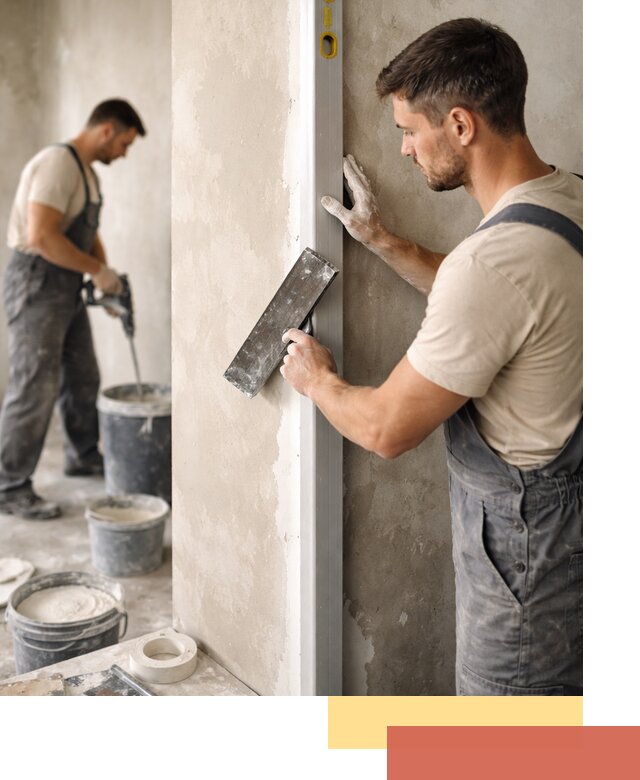 Выведение углов стен в Саянске: монтаж и оштукатуривание