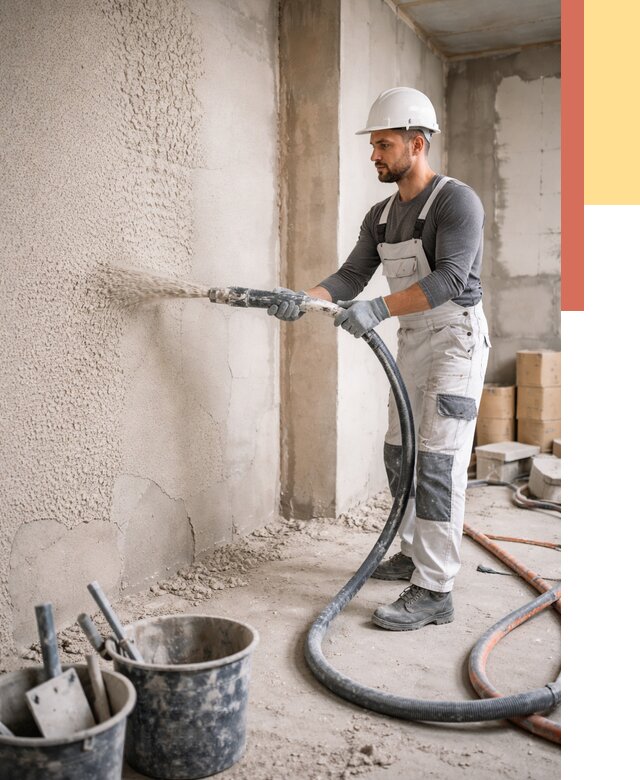 Машинная штукатурка стен в Саянске под ключ от 6613 руб./м2 | ОТДЕЛОЧНИК-Сск