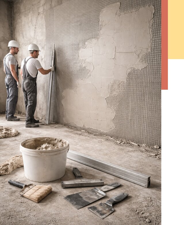 Штукатурка стен по сетке в Саянске от 5596 руб./м2 — быстро и недорого | ОТДЕЛОЧНИК-Сск