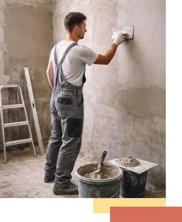 Штукатурка стен в ванной под ключ в Саянске