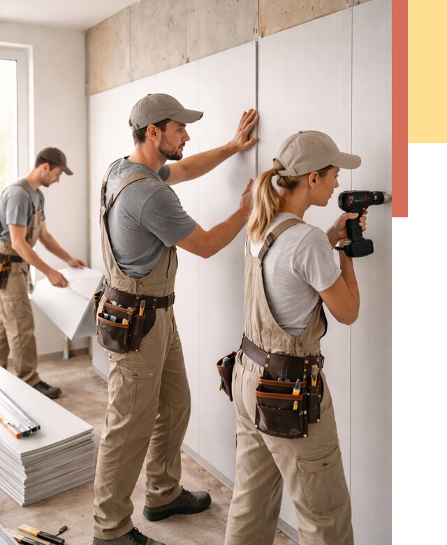 Монтаж ПВХ панелей на стены в Саянске от 458 руб/м2 — быстро и недорого | ОТДЕЛОЧНИК-Сск