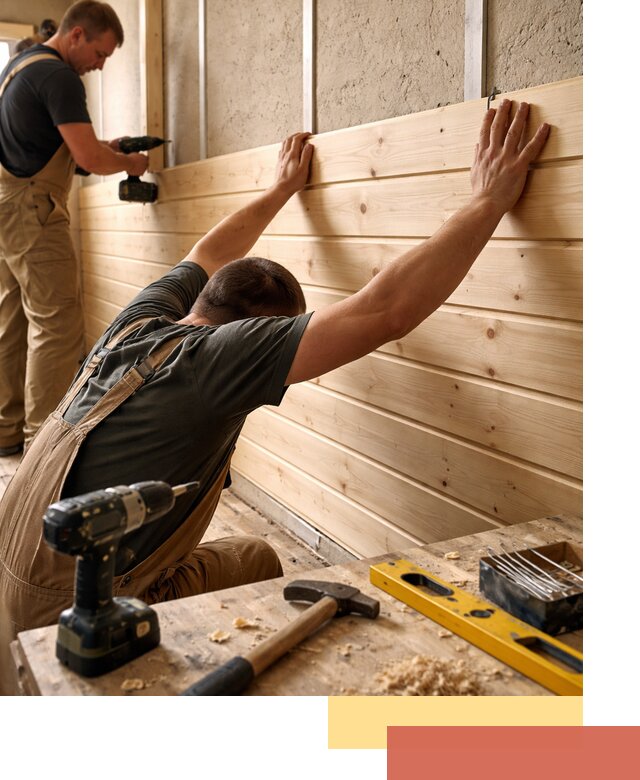 Монтаж деревянной вагонки на стены в Саянске быстро и качественно