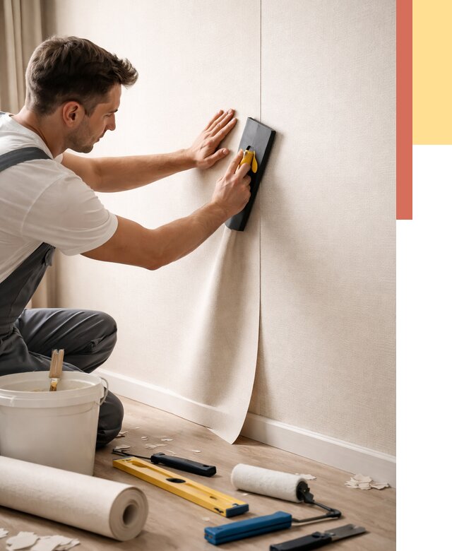 Поклейка виниловых обоев в Саянске от 4578 руб. | Быстро и недорого — ОТДЕЛОЧНИК-Сск