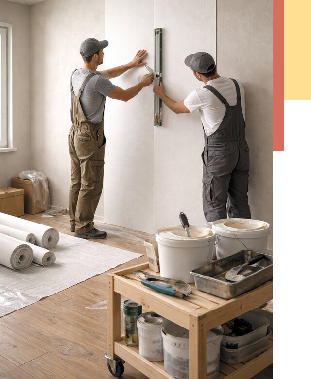 Поклейка стеклообоев в Саянске от 6613 руб. за м2 — быстро и недорого | ОТДЕЛОЧНИК-Сск