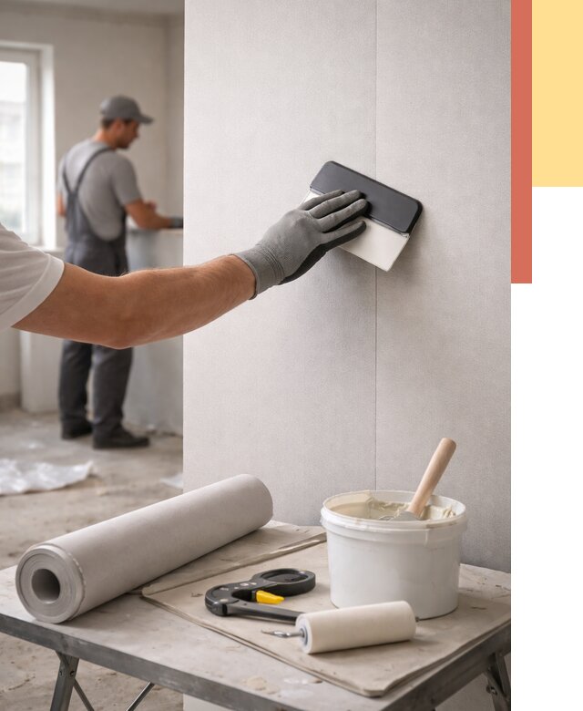 Поклейка обоев под покраску в Саянске от 3561 руб. за м2 | ОТДЕЛОЧНИК-Сск