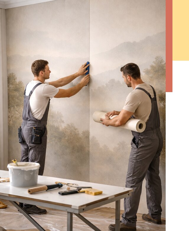 Поклейка фотообоев в Саянске от 8648 руб/м² — быстро и недорого | ОТДЕЛОЧНИК-Сск