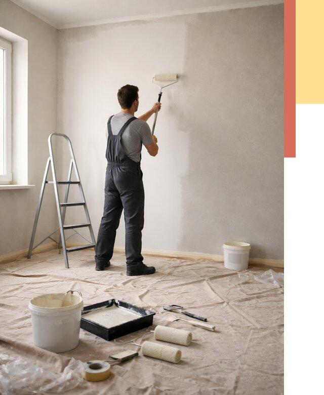 Покраска стен моющейся краской в Саянске от 356 руб./м² — быстро и недорого | ОТДЕЛОЧНИК-Сск