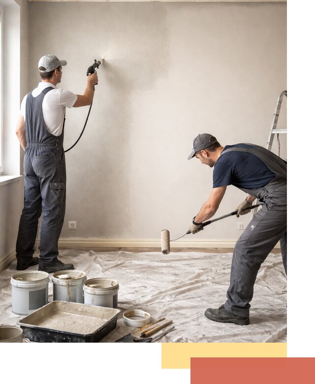 Покраска стен моющейся краской и защита поверхностей в Саянске