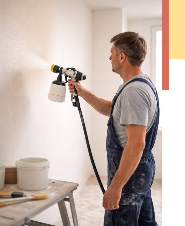 Покраска стен краскопультом в Саянске от 7631 руб. — механизированная покраска | ОТДЕЛОЧНИК-Сск