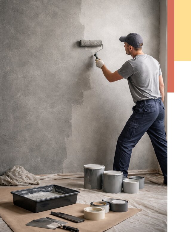 Покраска стен под бетон в Саянске от 661 руб. за м2 — быстро и недорого | ОТДЕЛОЧНИК-Сск