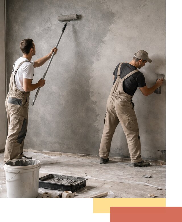 Покраска стен под бетон в Саянске профессионально и недорого