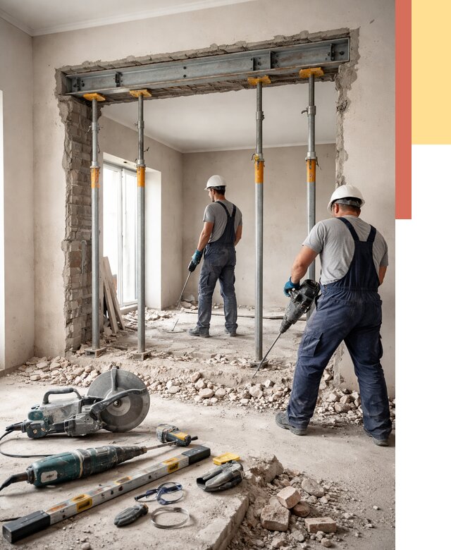 Прорезка проема в стене в Саянске от 4578 руб. — быстро и недорого | ОТДЕЛОЧНИК-Сск