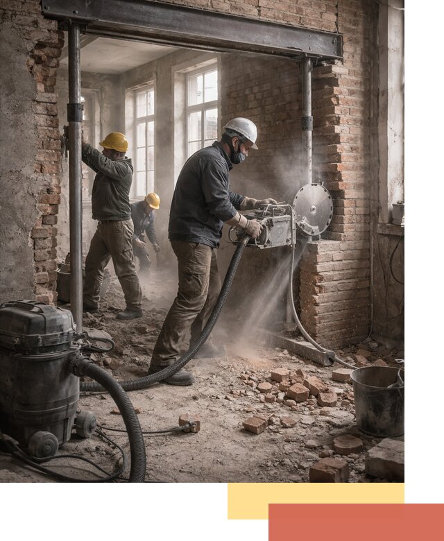 Прорезка проема в стене под дверной или оконный проем в Саянске