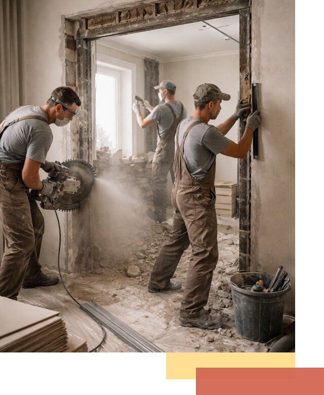 Расширение дверного проема под установку новой двери в Саянске