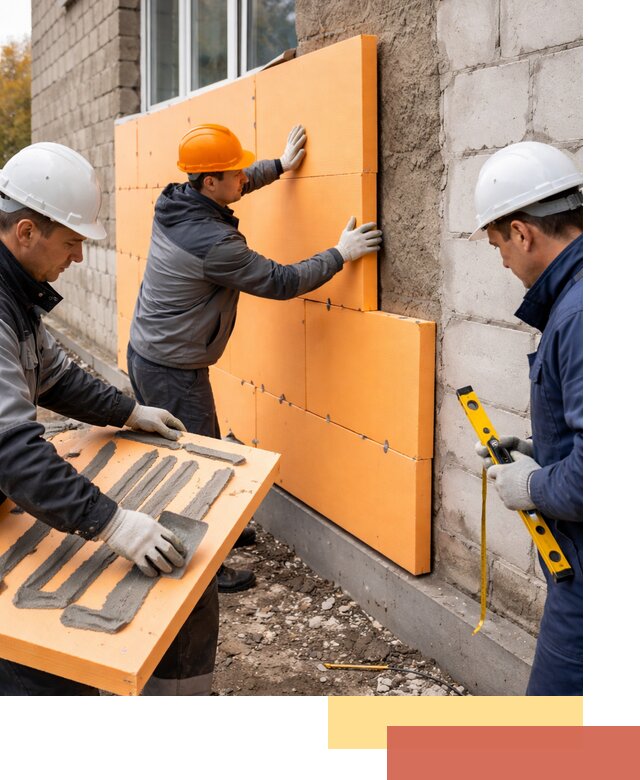 Утепление фасада пеноплексом под ключ в Саянске