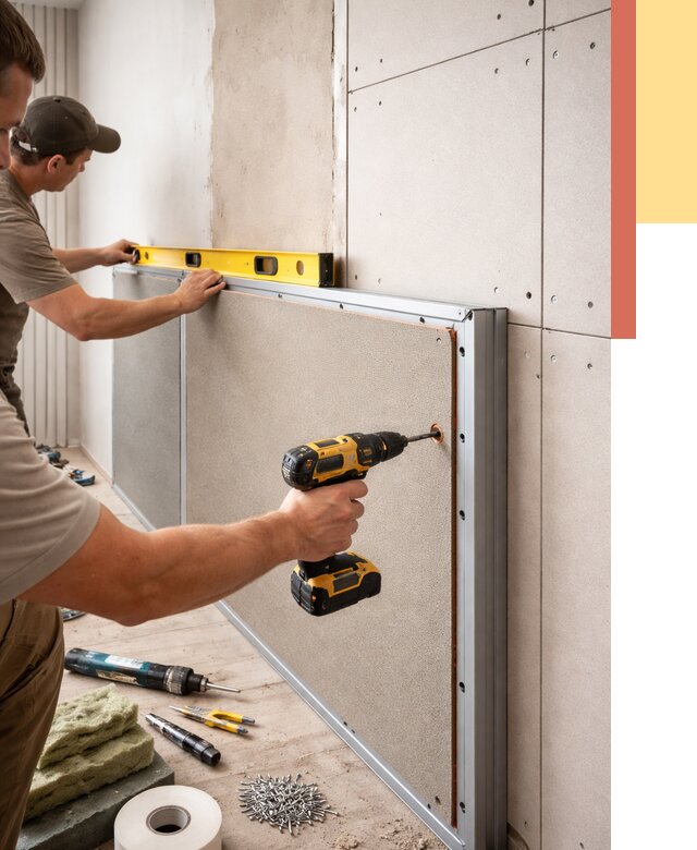 Шумоизоляция стен панелями ЗИПС в Саянске от 2238 руб./м² под ключ | ОТДЕЛОЧНИК-Сск