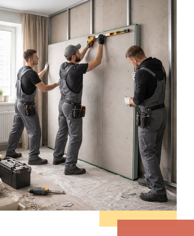 Шумоизоляция стен панелями ЗИПС в Саянске для жилых и коммерческих помещений