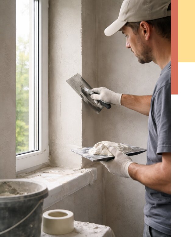 Штукатурка откосов в Саянске от 4578 руб/м² — услуги и выравнивание под ключ | ОТДЕЛОЧНИК-Сск