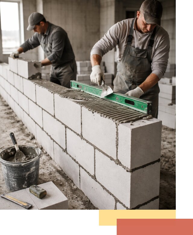 Кладка перегородок из газобетона в Саянске быстро и качественно