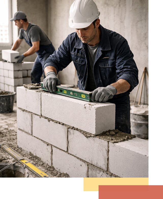 Кладка перегородок из пеноблока под ключ в Саянске