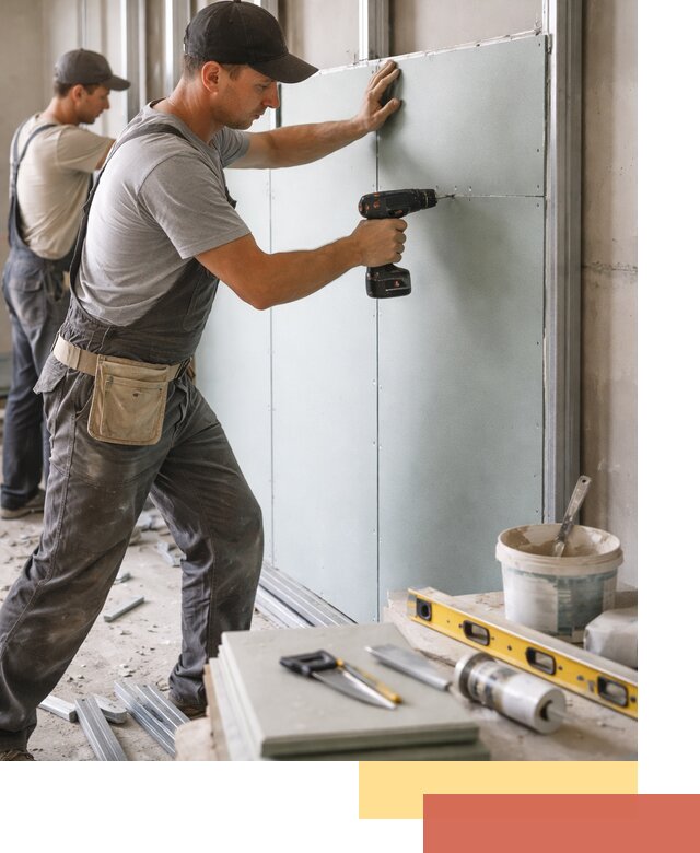 Кладка влагостойких перегородок ПГП в Саянске