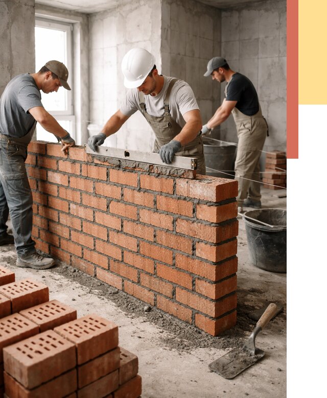 Кладка перегородок из кирпича в Саянске от 3561 руб. за м² | ОТДЕЛОЧНИК-Сск