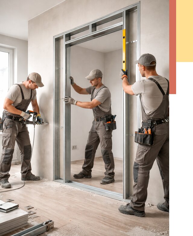 Устройство дверного проема в перегородке в Саянске от 4578 руб. под ключ | ОТДЕЛОЧНИК-Сск