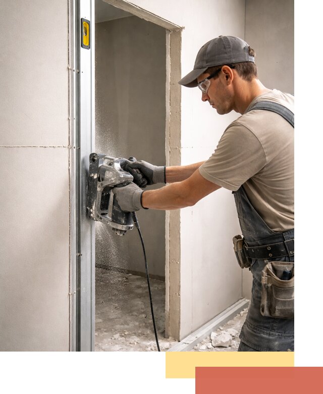 Устройство дверного проема в перегородке в Саянске