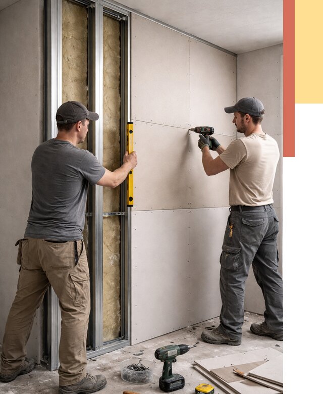 Монтаж двухслойной перегородки из гипсокартона в Саянске от 1475 руб. | ОТДЕЛОЧНИК-Сск