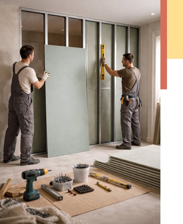 Перегородка из влагостойкого гипсокартона в Саянске от 4884 руб. — монтаж под ключ | ОТДЕЛОЧНИК-Сск