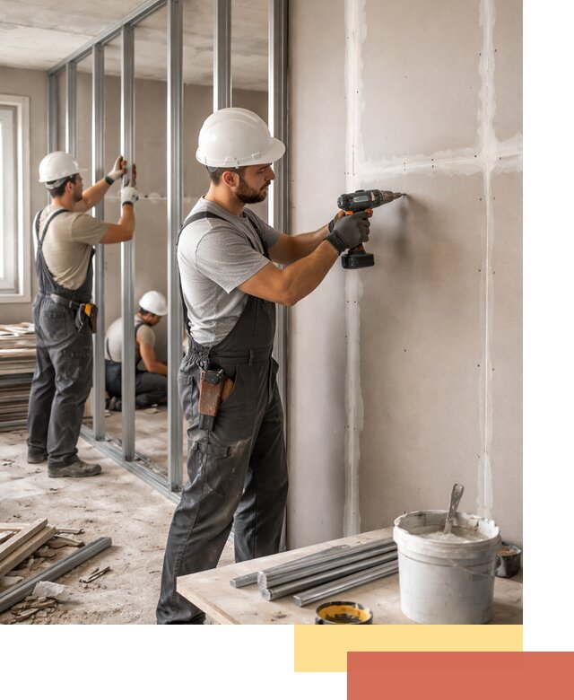 Перегородки из огнестойкого гипсокартона в Саянске под ключ