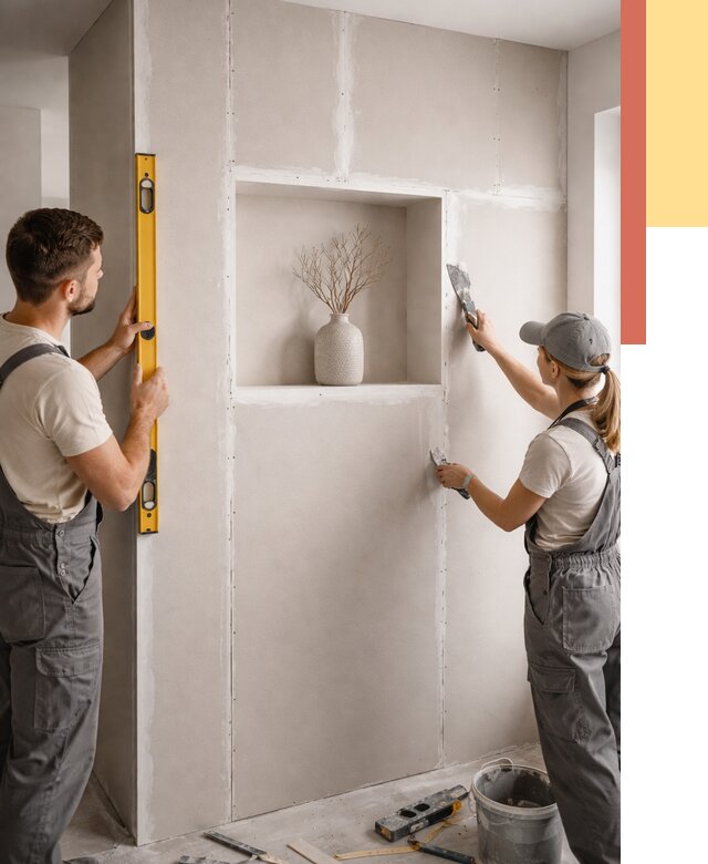 Перегородка из гипсокартона с нишей в Саянске от 3307 руб. под ключ | ОТДЕЛОЧНИК-Сск