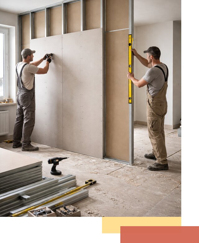 Зонирующая перегородка из гипсокартона под ключ в Саянске