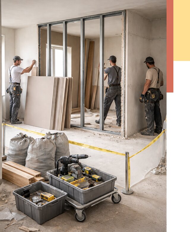 Перенос гипсокартонной перегородки в Саянске под ключ от 4578 руб. | Демонтаж и монтаж – ОТДЕЛОЧНИК-Сск