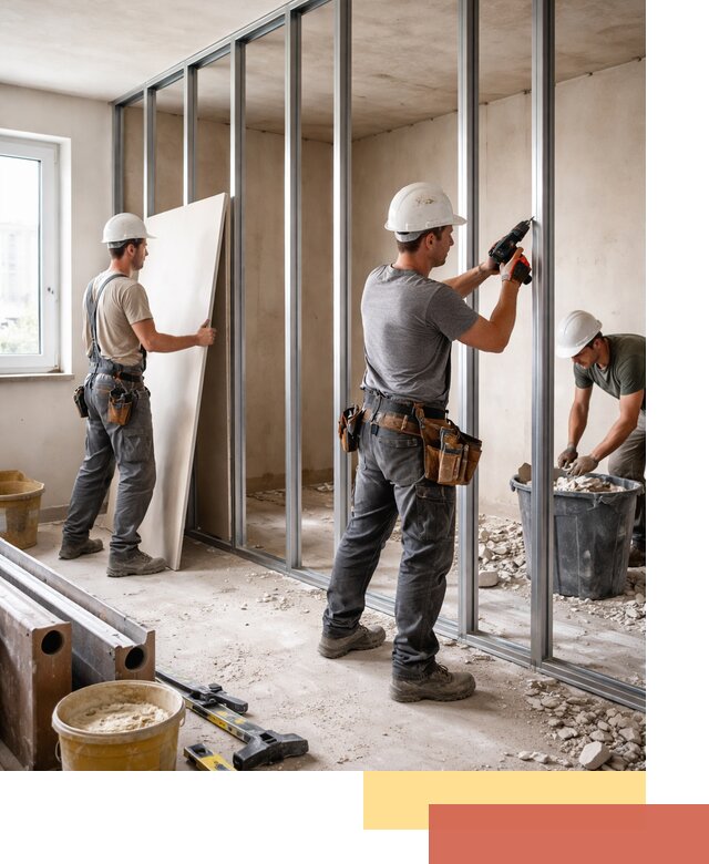 Перенос гипсокартонной перегородки в Саянске профессионально и быстро