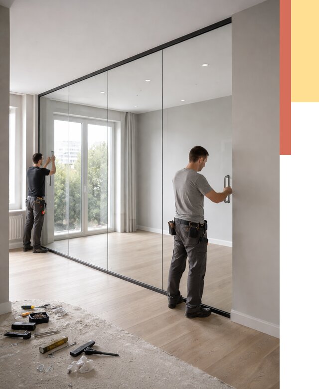 Изготовление стеклянных перегородок в Саянске от 12565 руб. под ключ | ОТДЕЛОЧНИК-Сск