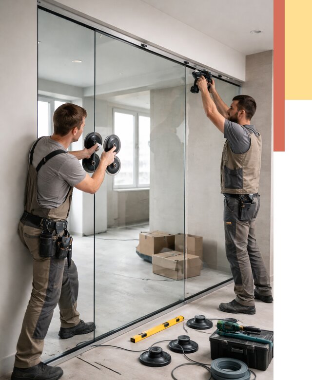 Монтаж стеклянных перегородок в Саянске от 6613 руб. | ОТДЕЛОЧНИК-Сск