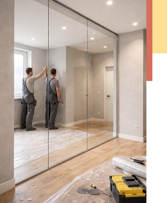 Безрамные стеклянные перегородки в Саянске — монтаж от 9665 руб. | ОТДЕЛОЧНИК-Сск